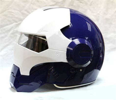 Blue White Masei Ironman Motorcycle Helmet Jpmotorcyclehelmet