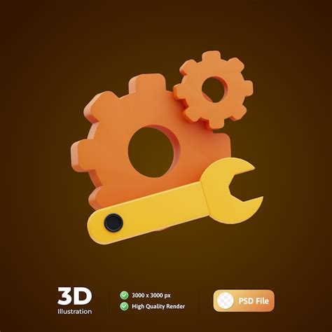 Premium PSD Industrial Gears 3D Illustration