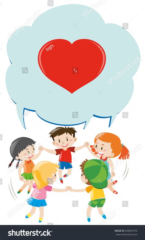 Children Holding Hands Circle Illustration Stock Vector Royalty Free