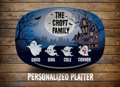 Halloween Platter Funny Ghost Platter Halloween Plate Etsy