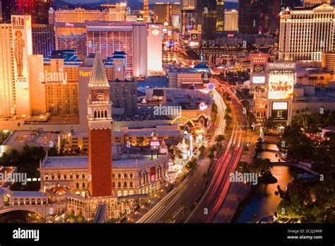 Las Vegas Strip Skyline Nevada Usa Stock Photo Alamy