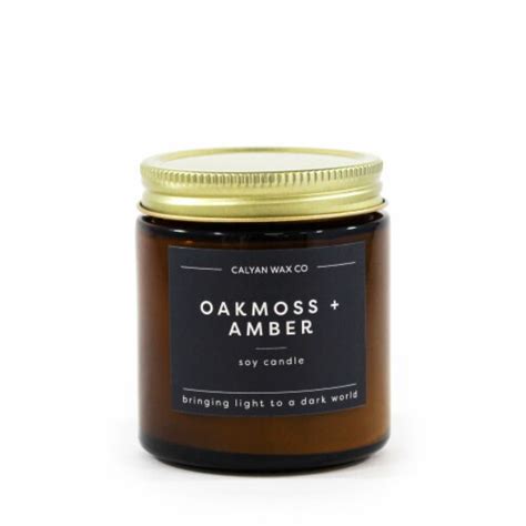 Calyan Wax Co Oakmoss Amber Mini Jar Soy Candle 3 1 Oz Food 4 Less