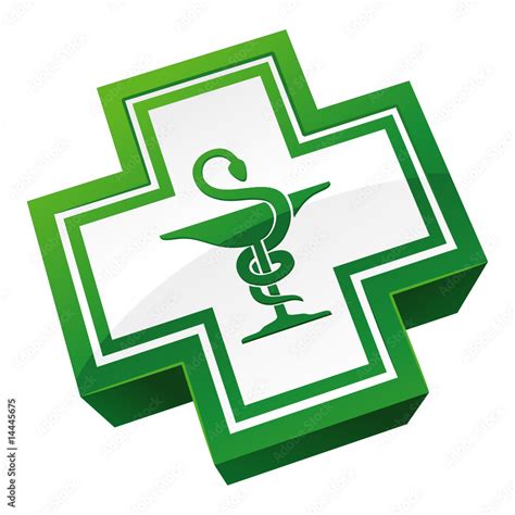 Pharmacy green cross Croix pharmacie et caducée vector de Stock