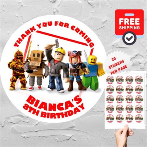 Roblox Stickers Roblox Personalized Stickers For Party Etsy