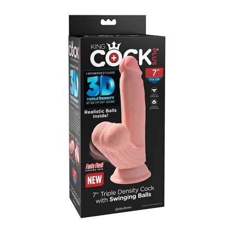 King Cock Plus Triple Density Swinging Balls Dildo Sexnetto