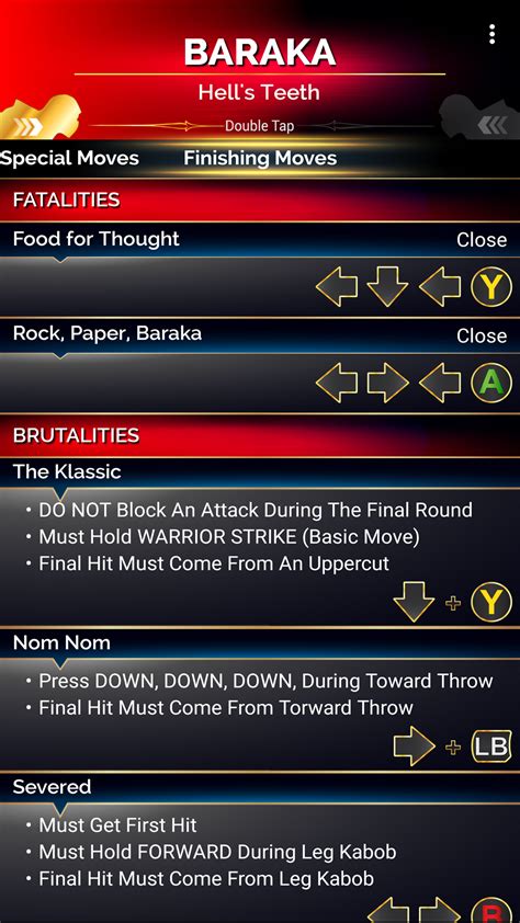Mortal Kombat Characters Moves List