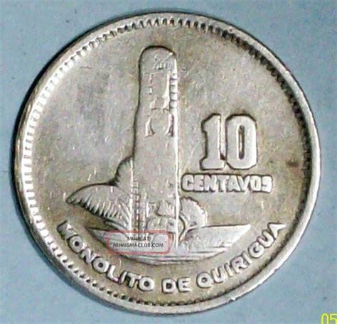 Guatemala Centavos Large Monolito Fine Very Fine Silver