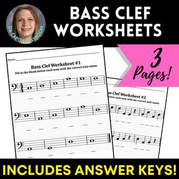 Bass Clef Note Naming Worksheets by Smiths Da Capo Classroom | TPT