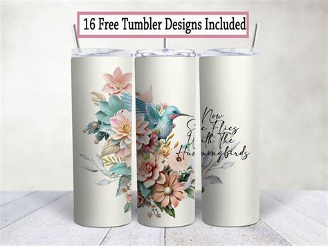 20 Oz Skinny Sublimation Tumblers Now She Flies With The Hummingbirds