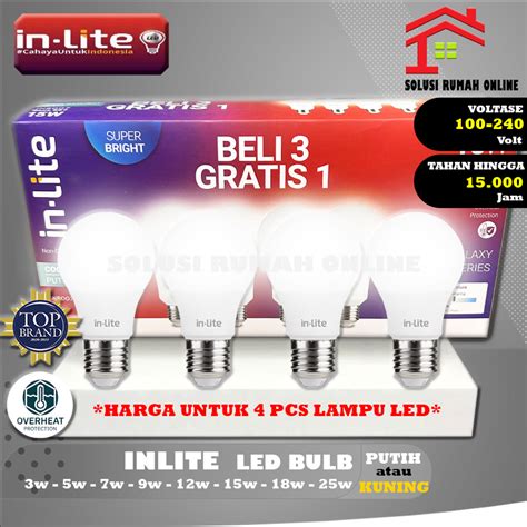 Jual Lampu Led Inlite Paket Beli Gratis Garansi Thn In Lite Bulb