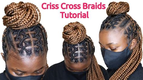 How To Criss Cross Knotless Braids No Rubber Band Youtube Girls