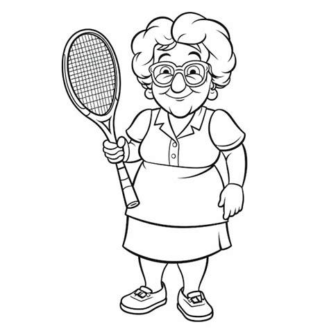 Premium Photo A Cartoon Drawing Of A Woman Holding A Tennis Racket