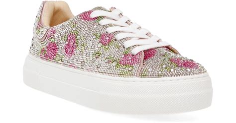 Betsey Johnson Sidny Crystal Pavé Platform Sneaker Lyst