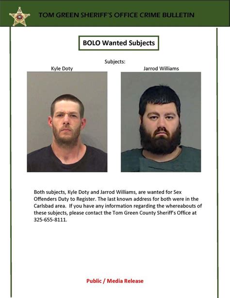 Sheriffs Office Looking For Two Wanted Sex Offenders