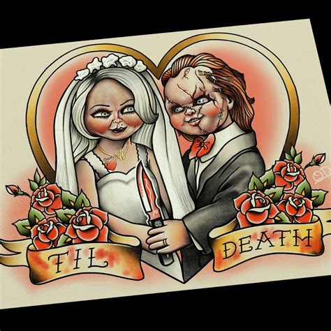 Chucky And His Bride Tattoos