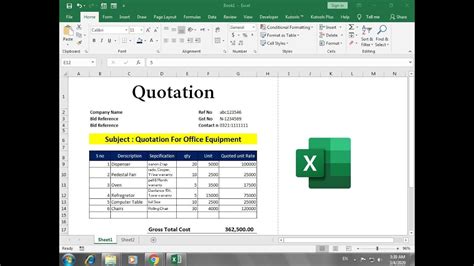 How To Make Quotation In Excel Youtube