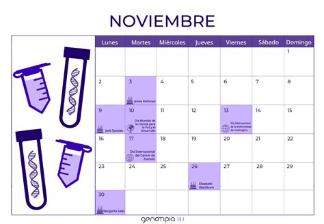 Calendario Gen Tico Noviembre Genotipia