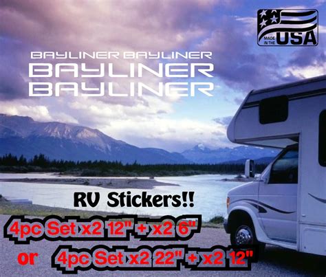 4pc Bayliner Decal Kit Vinyl Sticker Graphics Universal Fitment For