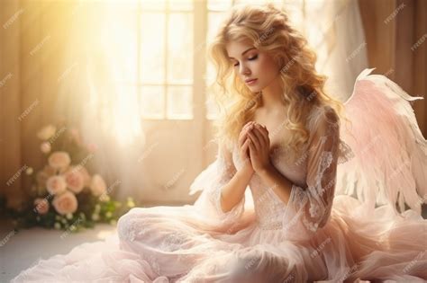 Premium Ai Image Beautiful Sweet Religious Believer Girl An Angel