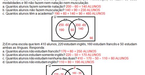 É Dia De Matemática Atividade Problemas Envolvendo Conjuntos