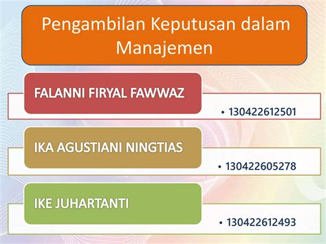 Pengambilan Keputusan Dalam Manajemen Pengantar Manajemen Ppt