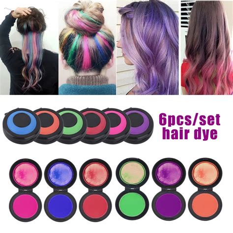 Buy Hot 6pcs Set Temporary Hair Dye Powder Cake Hair