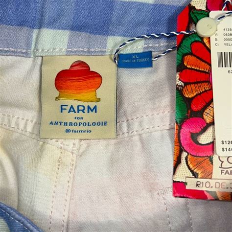 Farm Rio Shorts Nwt Farm Rio Gingham Denim Shorts Poshmark