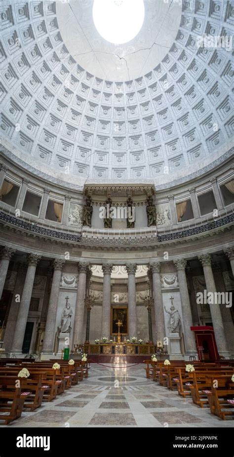 San Francesco Di Paola Church Interior Fisheye View Stock Photo Alamy