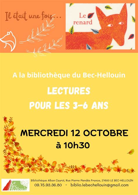 A La Biblioth Que Il Tait Une Fois Le Renard Le Octobre