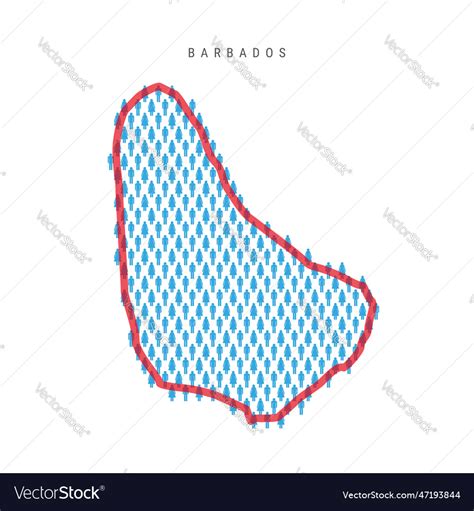 Barbados population map stick figures barbadian Vector Image