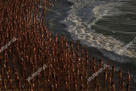 Thousands People Stand Nude Part Installation Editorial Stock Photo