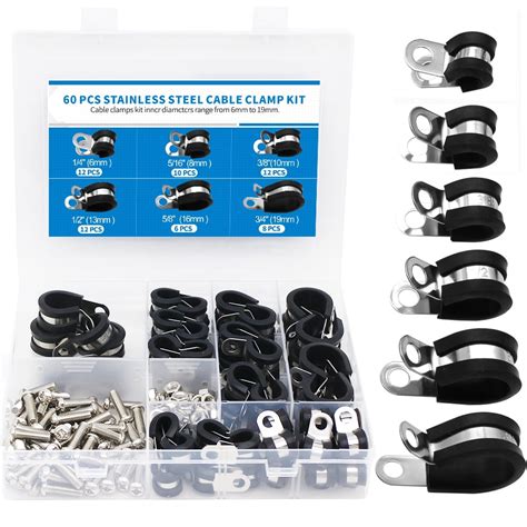 Makerele Stainless Steel Cable Clamp 56pcs 1 45 163 81 25 83 4