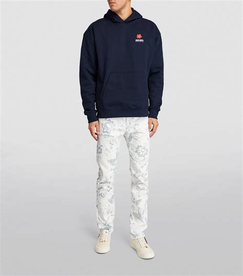 Mens Kenzo Navy Boke Flower Hoodie Harrods Countrycode