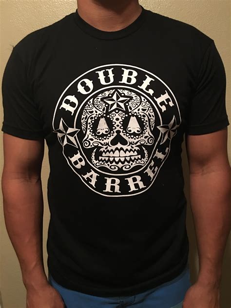 Mens Sugar Skull Black Wht T Shirt 2xbarrel