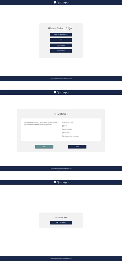 Quiz Application – Portfolio