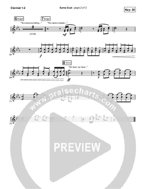 Same God Radio Clarinet Sheet Music Pdf Elevation Worship