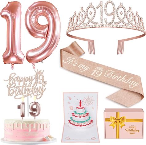 Amazon PAKBOOM Happy 19th Birthday Banner Backdrop 19 Birthday