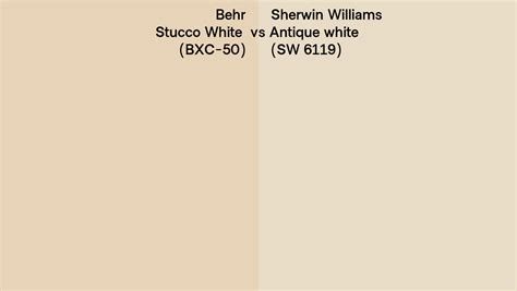 Behr Stucco White Bxc 50 Vs Sherwin Williams Antique White Sw 6119