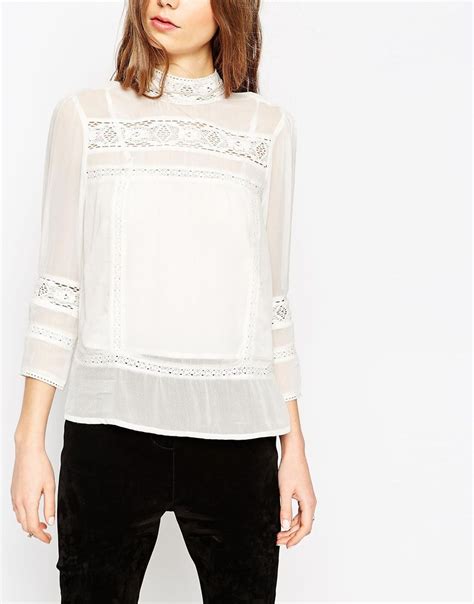 Asos Lace Insert Victoriana Top Elegant And Chic Style