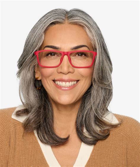 Team Rectangle Matte Red Full Rim Eyeglasses Eyebuydirect Canada