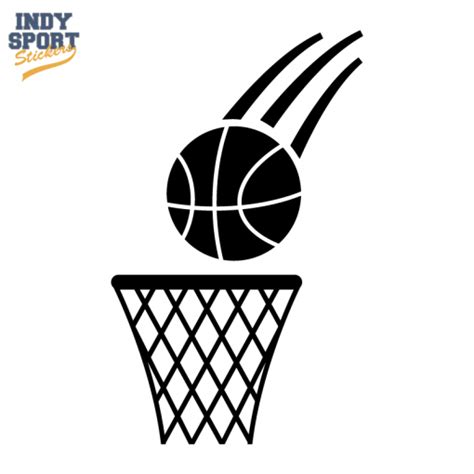 Basketball Silhouette with Basketball Net - Indy Sport Stickers ...