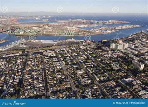 San Pedro California Aerial View Stock Photo Image Of City Pacific