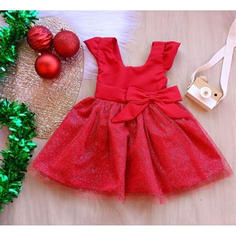 Vestido Natal Vermelho Verde Mamãe Noel Infantil Ano Novo Natalino