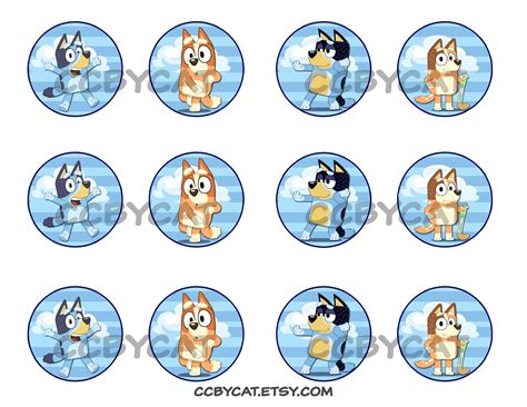 Bluey Cupcake Toppers Printable