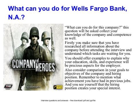 Wells fargo bank, n.a. interview questions and answers