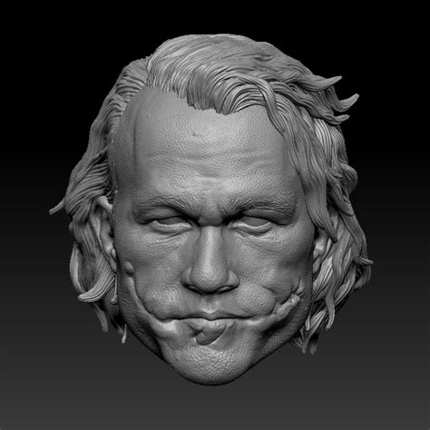 STL File CUSTOM HEATH LEDGER JOKER HEADSCULPT3D Printer Design To