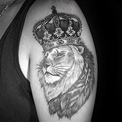 Lion With Crown Drawing Tattoo