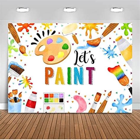 Mocsicka Lets Paint Backdrop Art Theme Birthday Party