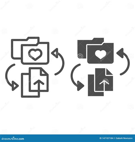 Favorites Folder Line Icon. Add Files To Folder Vector Illustration