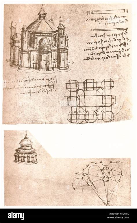 Two drawings of churches, c1472-c1519 (1883). Artist: Leonardo da Vinci ...
